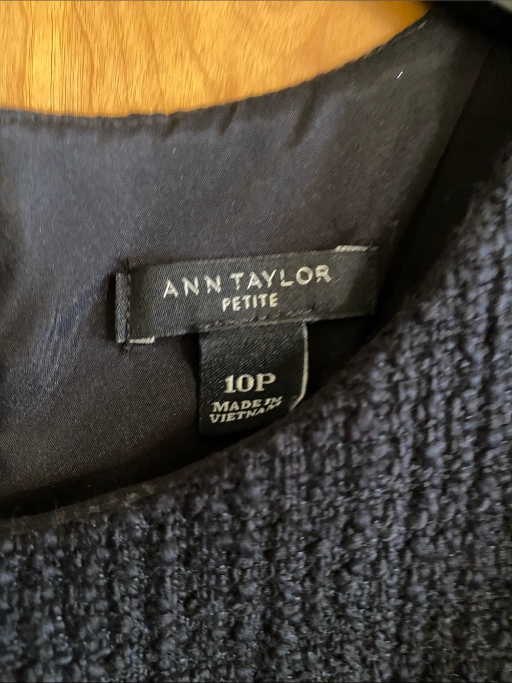 Ann Taylor Black Textured Fringe Sheath Dress - Picture 3 of 5